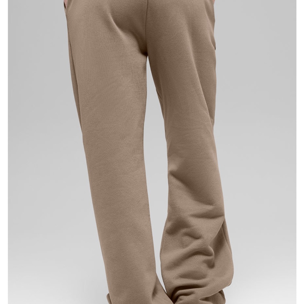 ALO Yoga Tan Straight Leg Pants- accolade in gravel